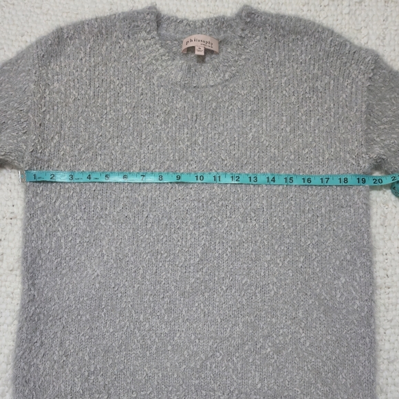 PHILOSOPHY Cozy Sweater Fuzzy Textured Gray Size Medium - Picture 10 of 16
